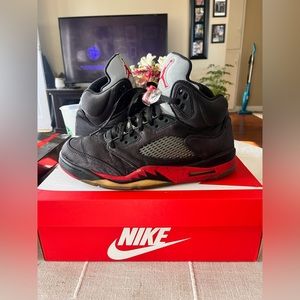 Satin red Jordan 5s